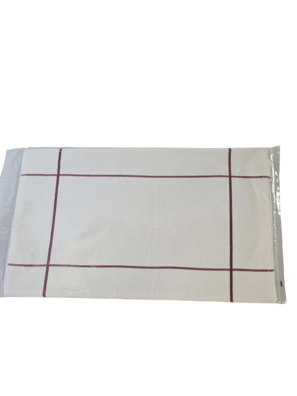 Pampered Chef White Windowpane Placemats 2 New Vintage Table Linens Set 19x14